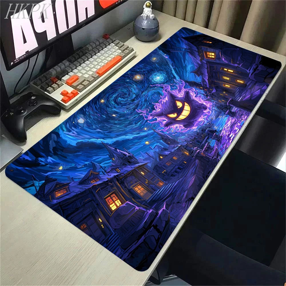Alfombrilla Gaming Pokémon Gengar XXL - 80x30cm Profesional con Bordes Reforzados
