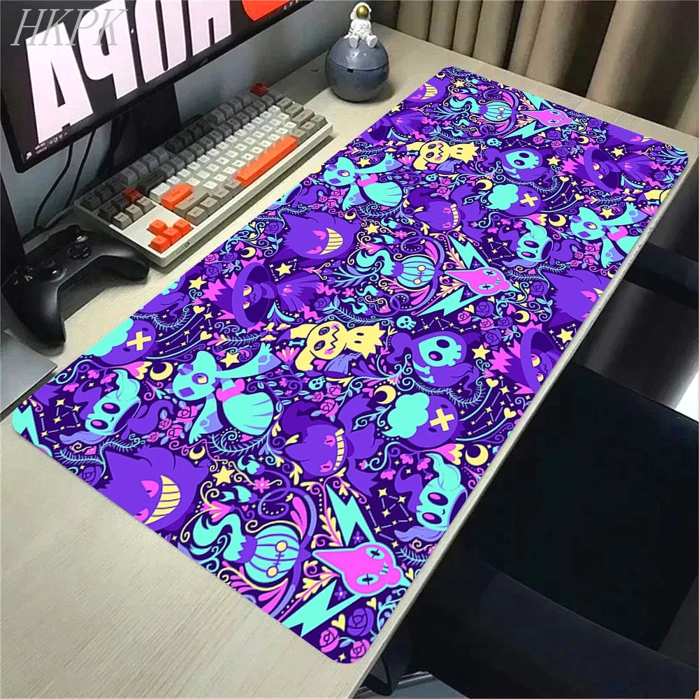 Alfombrilla Gaming Pokémon Gengar XXL - 80x30cm Profesional con Bordes Reforzados